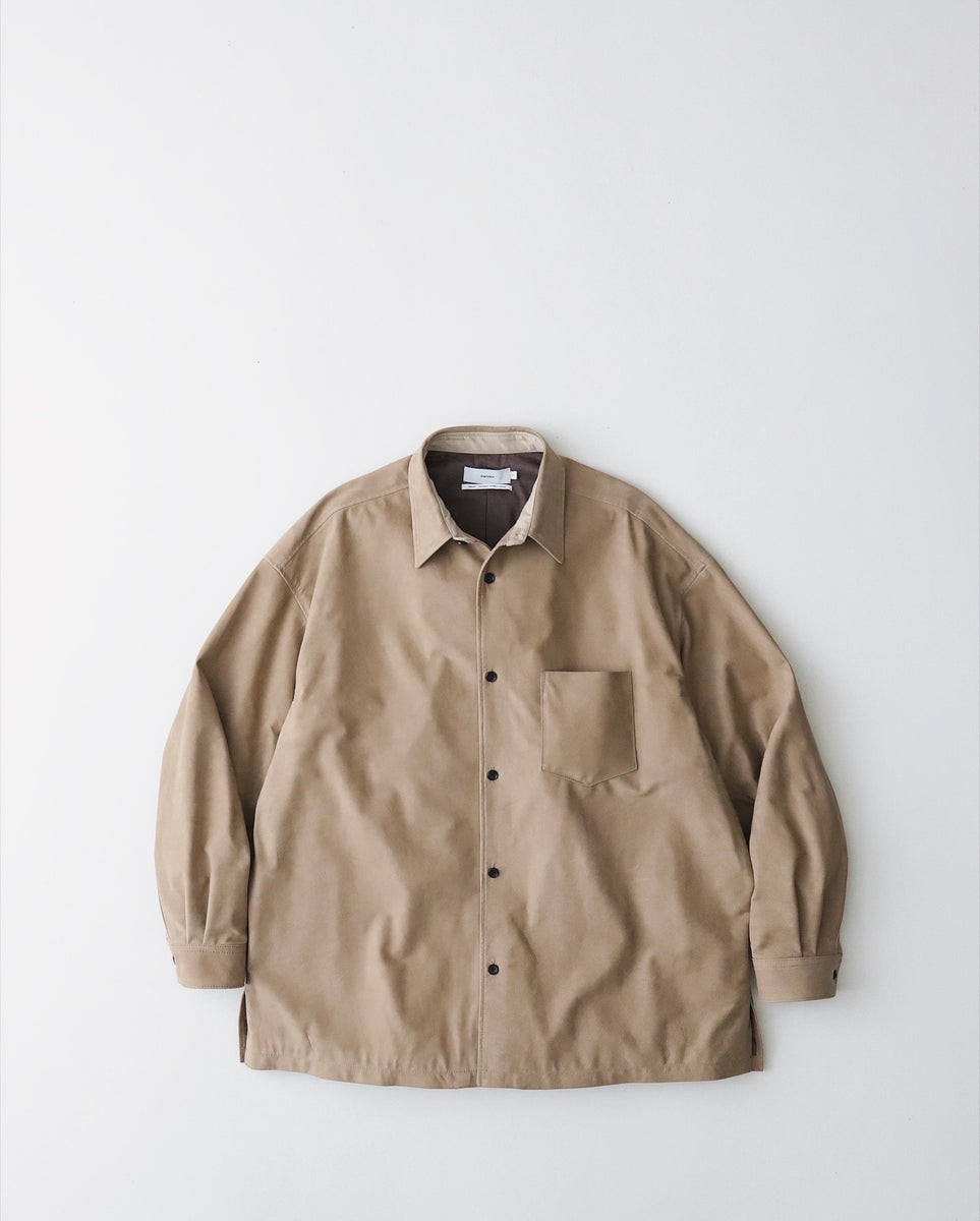 Graphpaper COW NUBUCK LEATHER L/S OVERSIZED REGULAR COLLAR SHIRT