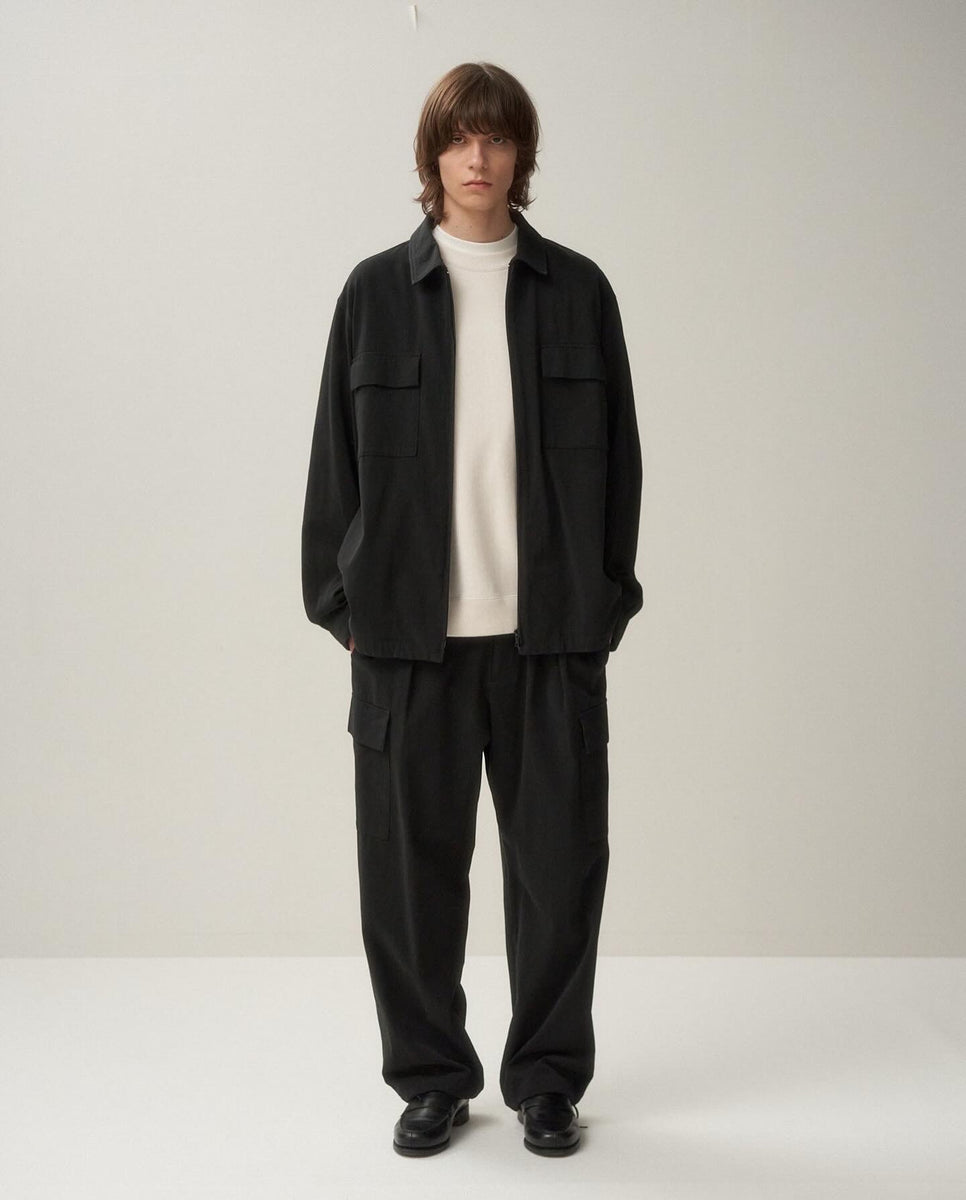 04 / ATON COTTON VOILE SATIN ジップアップジャケット ATON COTTON VOILE SATIN ZIP-UP JACKET – NCNR WEB STORE