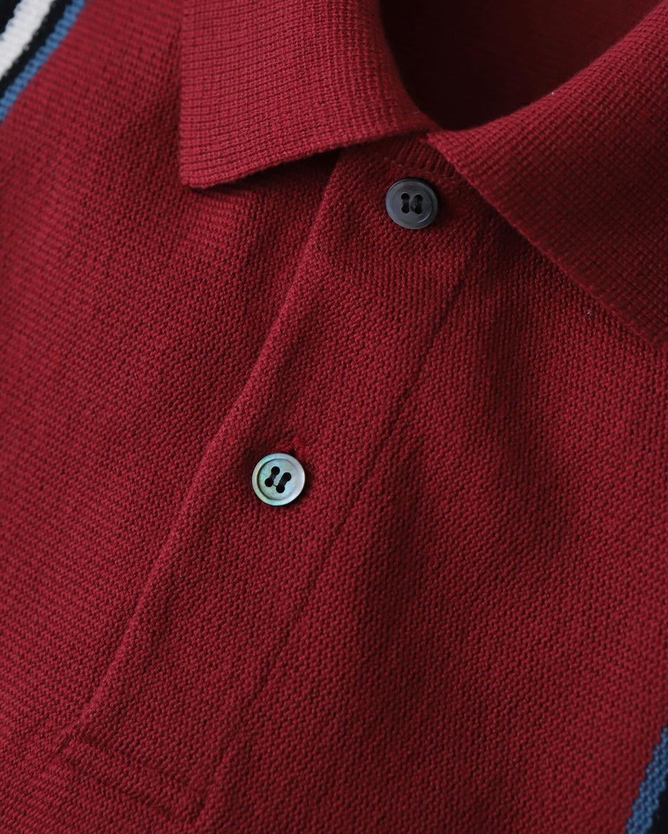 WACKO MARIA STRIPED JACQUARD KNIT POLO SHIRT – NCNR WEB STORE