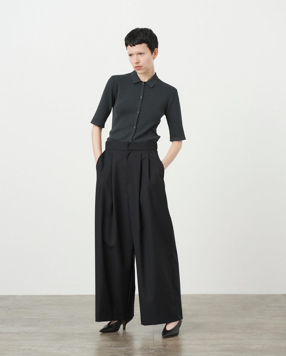 ATON WOOL TROPICAL WIDE EASY PANTS（WOMEN） – NCNR WEB STORE