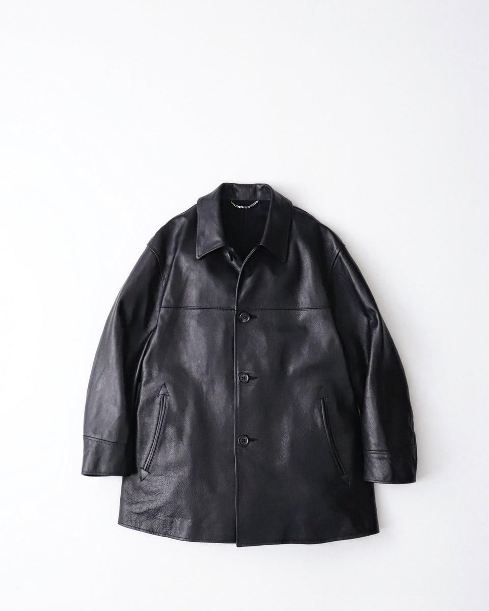 ワコマリア コート　L LEATHER CAR COAT (TYPE-2)【BLACK】｜WACKO MARIA｜MELTING POT