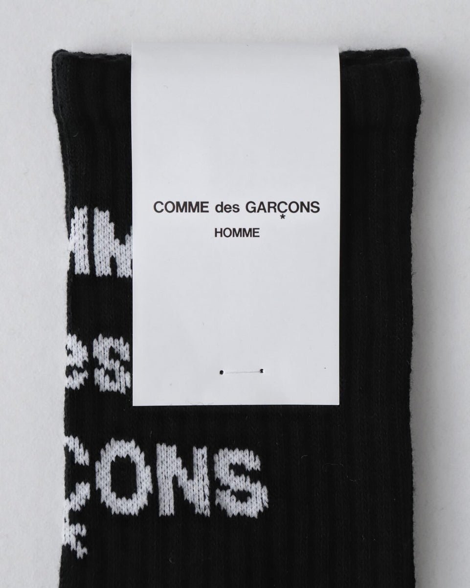 COMME des GARCONS HOMME LOGO SOCKS ブラック COMME des GARCONS HOMME LOGO SOCKS – NCNR WEB STORE
