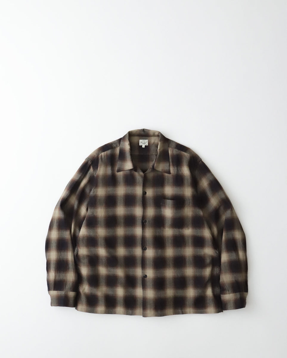 GOLD WOOL CHECK OPEN SHIRT オンブレチェック GOLD WOOL CHECK OPEN SHIRT オンブレチェック