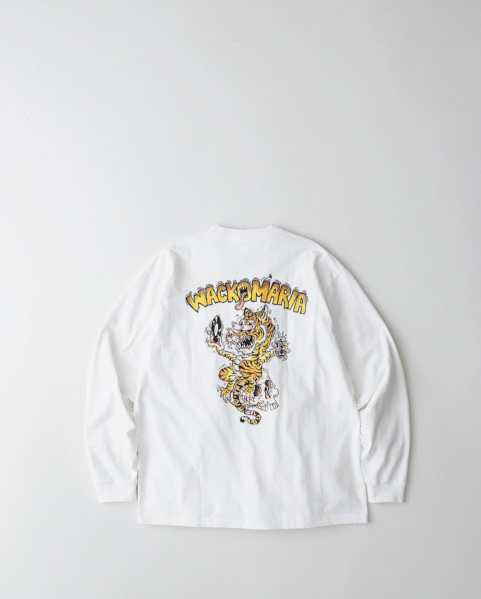 WACKO MARIA TIM LEHI / WASHED HEAVY WEIGHT LONG SLEEVE T-SHIRT