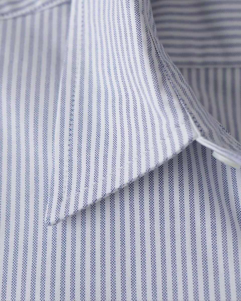 sillageストライプ 長袖シャツ Sillage WIDE SHIRT NAVY STRIPE – NCNR WEB STORE