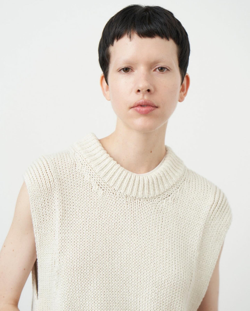 ATON SILK WASHI LILYYARN CREWNECK VEST（WOMEN） – NCNR ONLINE STORE