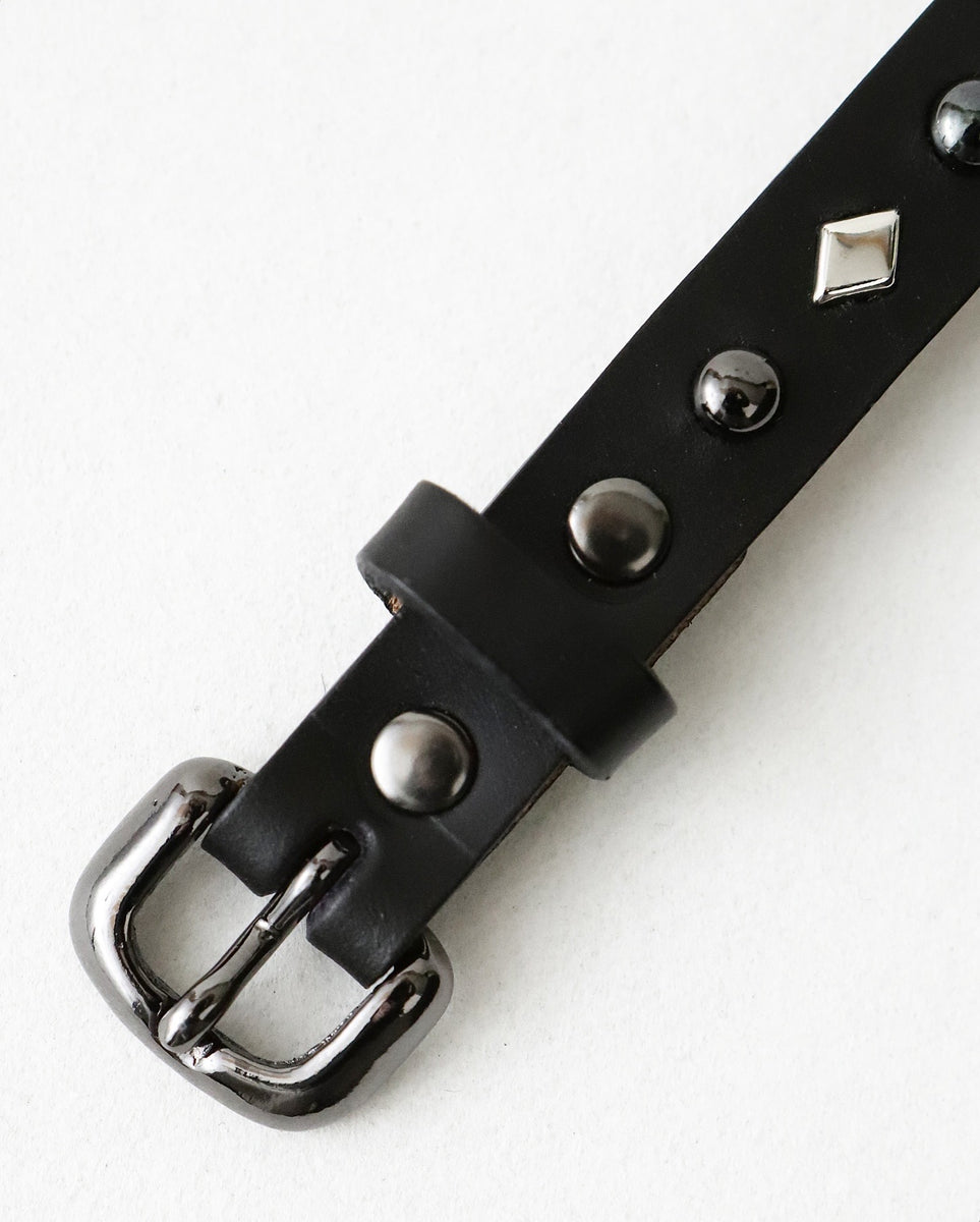 WACKO MARIA WOLF'S HEAD / STUDS LEATHER WRIST BAND（15mm）L – NCNR