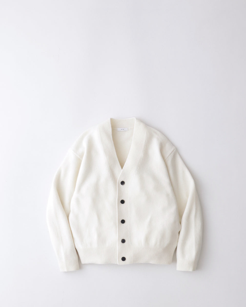 ATONカシミヤカーディガンCASHMERE CARDIGAN 02 BLUE レディース