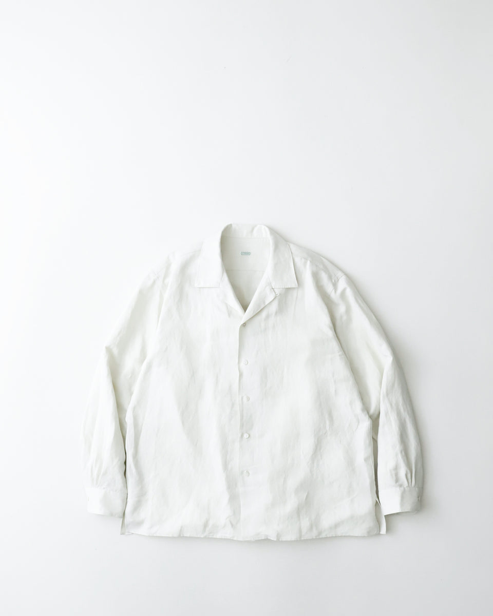 未使用　A.PRESSE 25SS シルクリネンオープンカラーシャツ アプレッセ A．PRESSE Silk Cotton Open Collar L S Shirt
