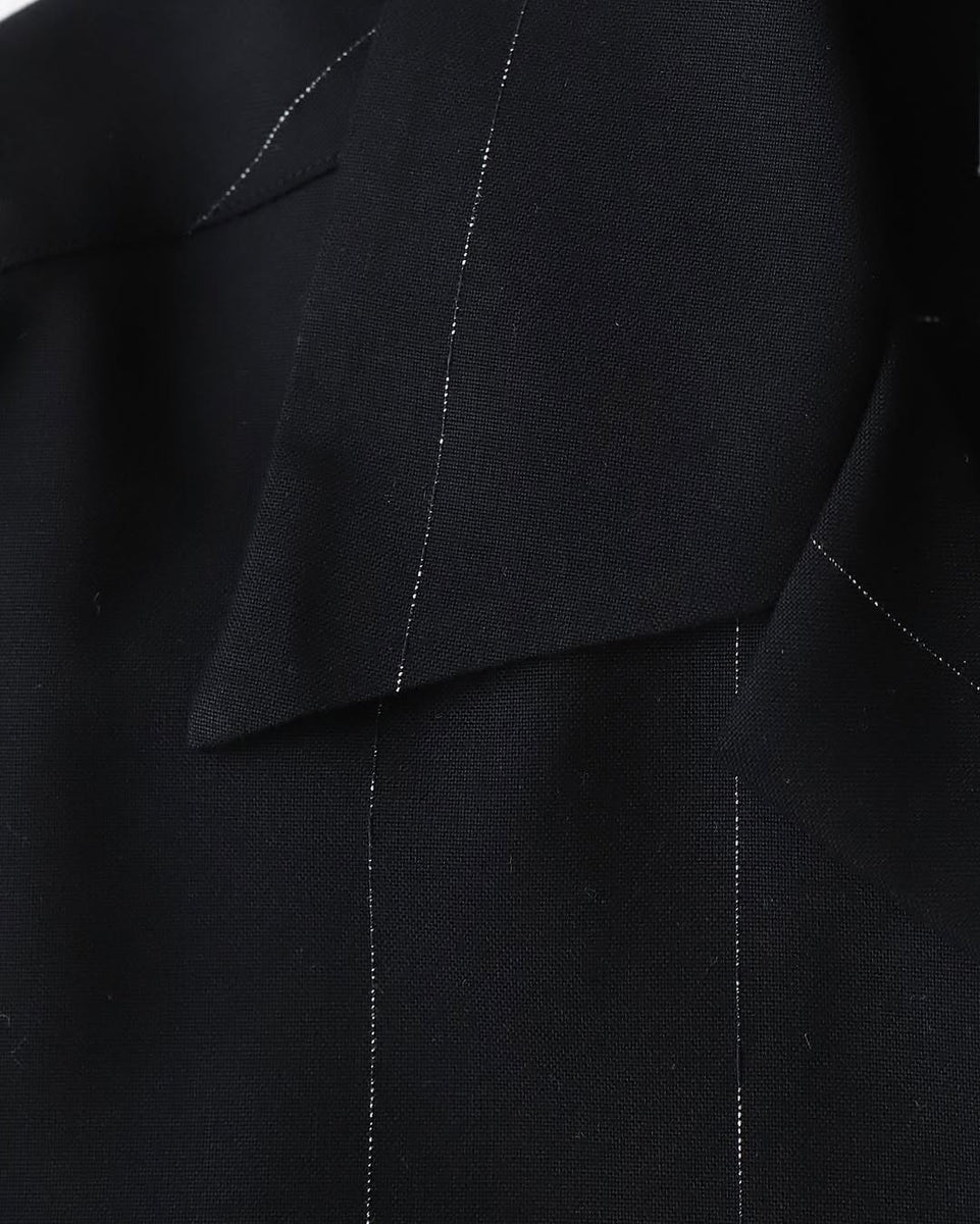 ワコマリア　KASURI STRIPED OPEN COLLAR SHIRT 黒 WACKO MARIA/KASURI STRIPED OPEN COLLAR SHIRT（BLACK