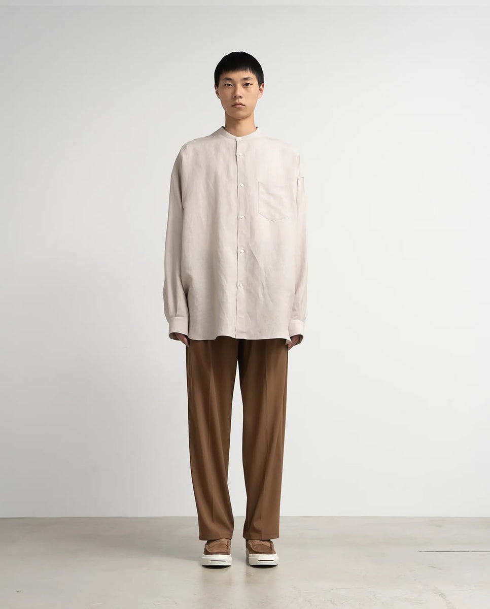 トップス GraphpaperLinen Cupro Band Collar Shirt Graphpaper LINEN CUPRO L/S OVERSIZED BAND COLLAR SHIRT