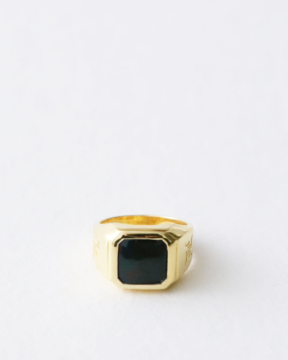 WACKO MARIA BLOODSTONE SIGNET RING ( TYPE-1 )