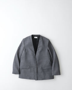 TECHNO WOOL ETERMIN COLLARLESS JACKET（WOMEN）