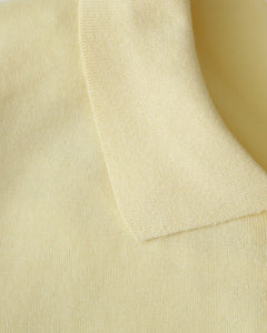 COTTON WASHI KNIT HALF SLEEVE POLO SWEATER
