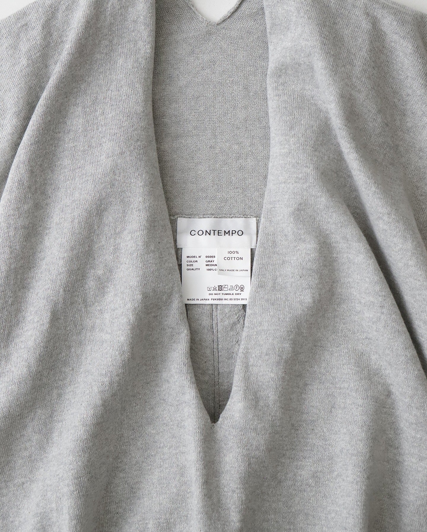 RECYCLE COTTON KNIT V-CUT TOPS（WOMEN）