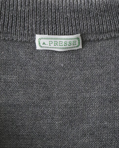 WOOL KNIT HENLEY NECK SWEATER
