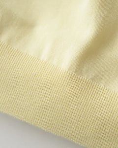 COTTON WASHI KNIT HALF SLEEVE POLO SWEATER