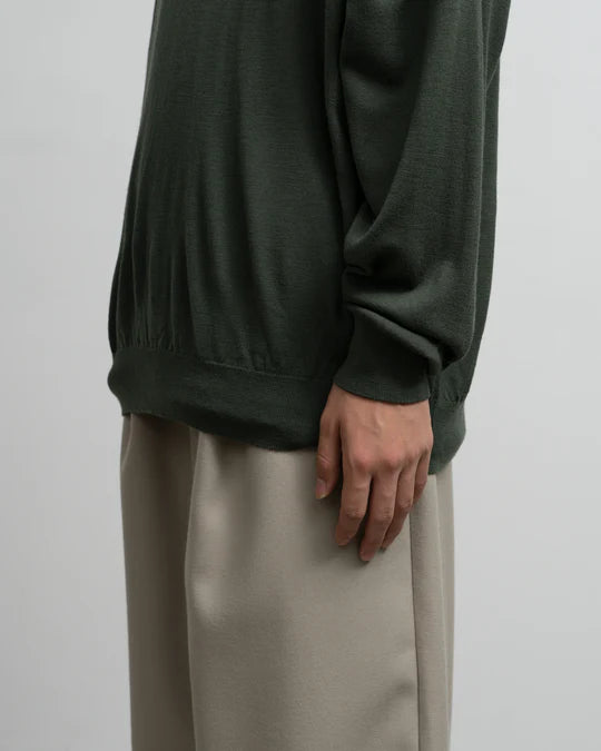 HIGH GAUGE L/S OVERSIZED CREW NECK KNIT