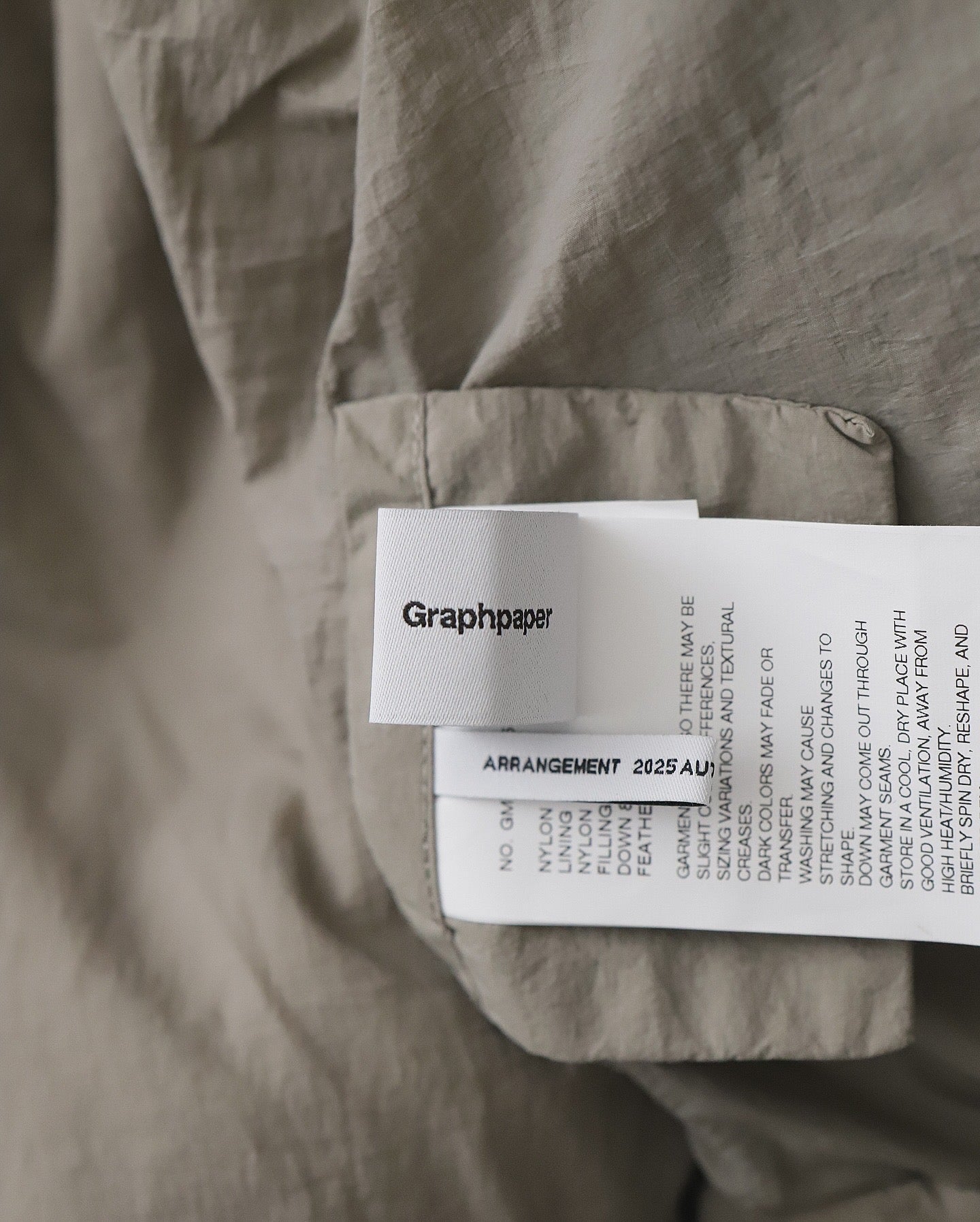 GARMENT DYED DOWN JACKET