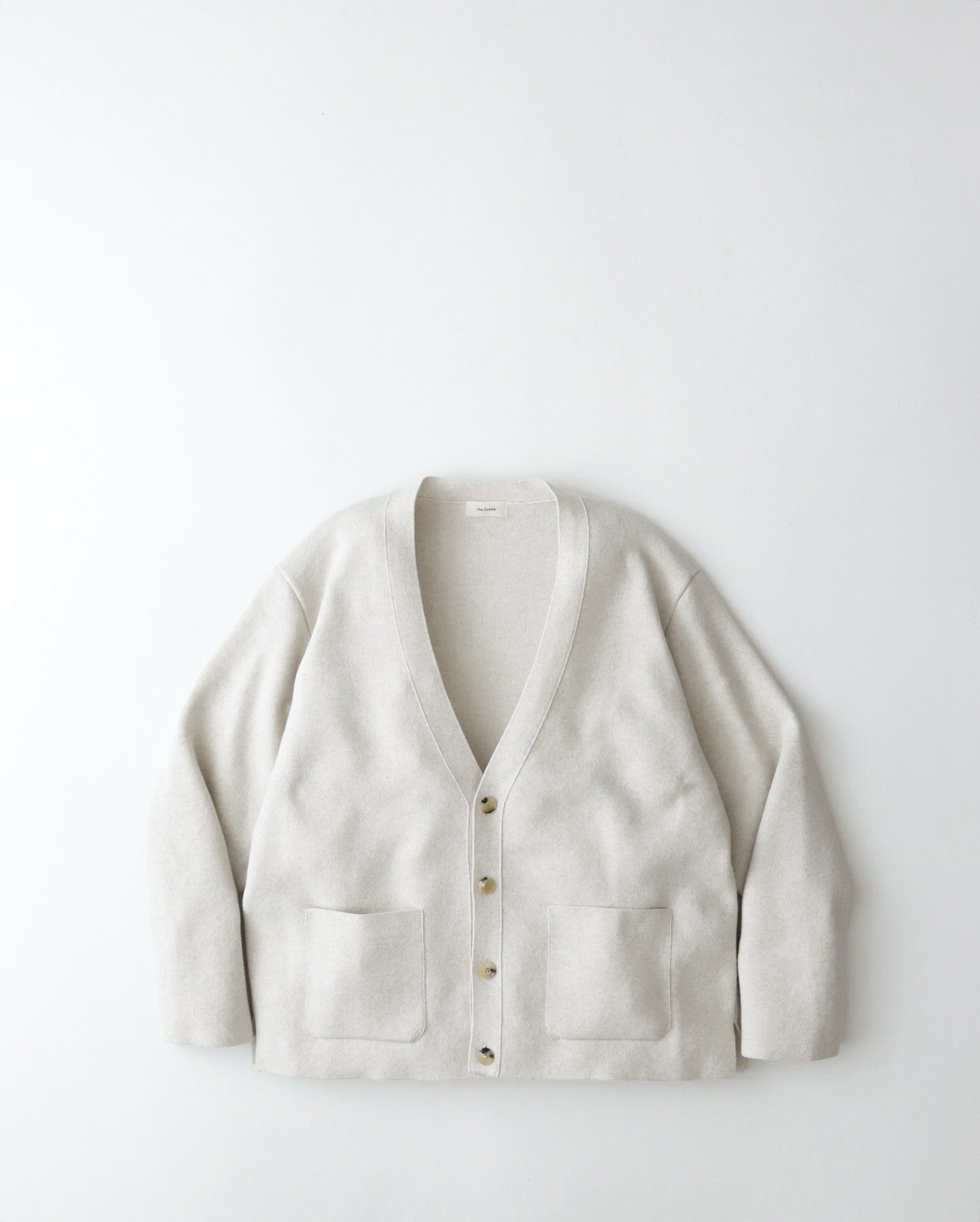 V-NECK CARDIGAN｜LAMS WOOL INTERLOCK KNITTED