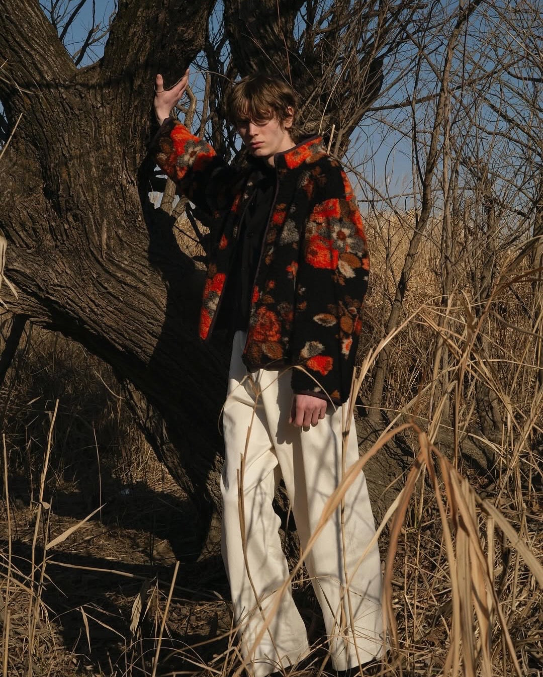 COTTON SATIN BAGGY PANTS