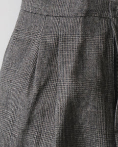 LINEN WOOL TWILL TUCKED EASY PANTS（WOMEN）