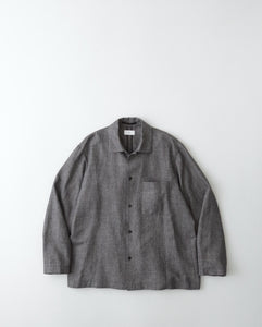 LINEN WOOL TWILL SHIRT JACKET