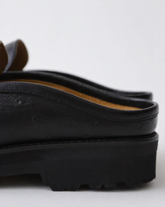 COIN LOAFER MULE OSTRICH BLACK