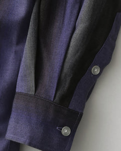 OMBRE STRIPE OPEN COLLAR SHIRT