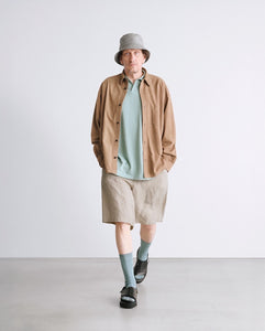 Graphpaper COW NUBUCK LEATHER L/S OVERSIZED REGULAR COLLAR SHIRT