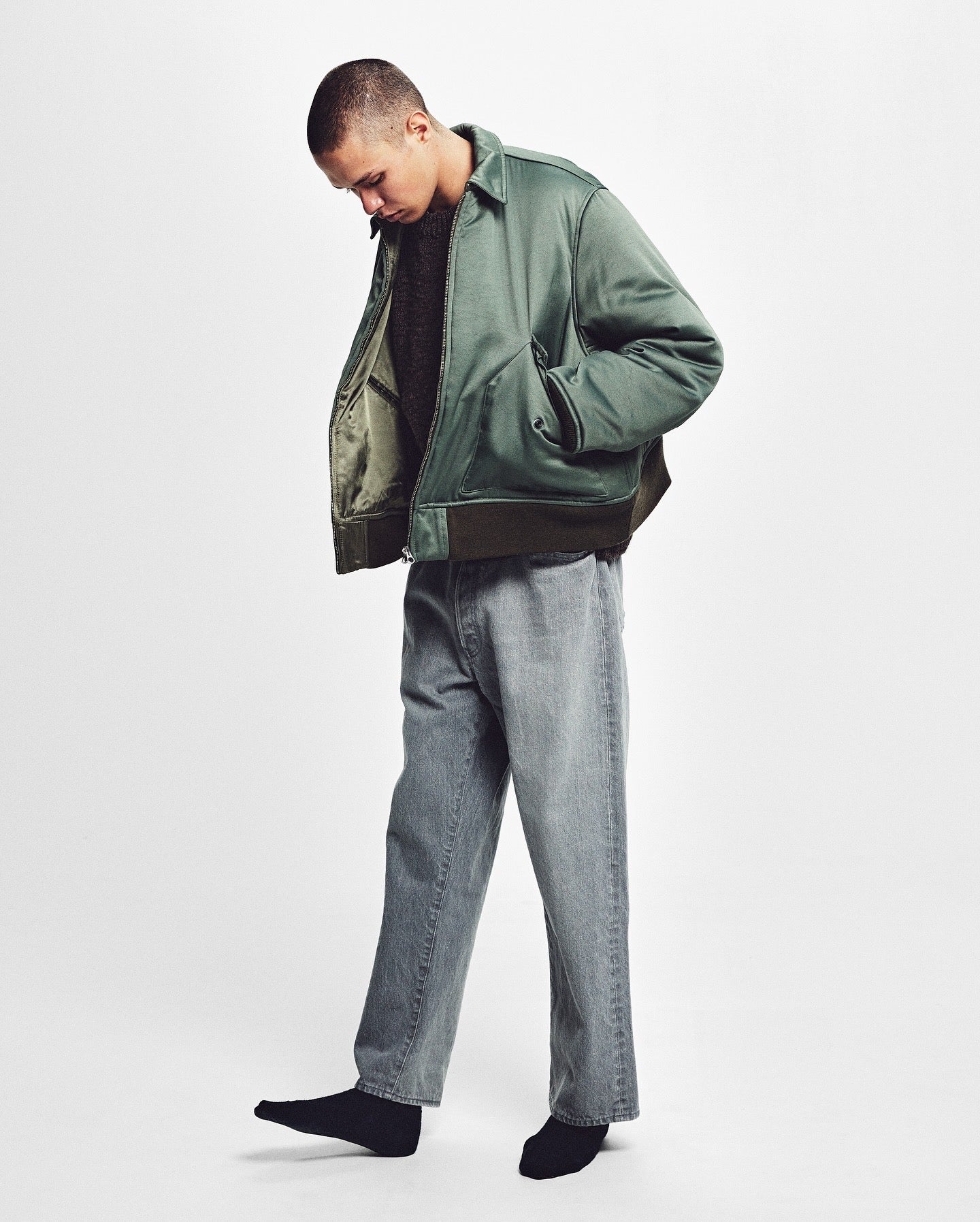 UNLIKELY TIME TRAVEL JEAN WIDE GRAY DENIM