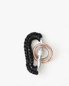 BLACK LEATHER CARABINER BY AURELIE MATHIGOT
