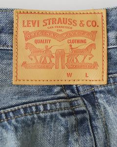 LEVI'S TURN-UP PATCH WORK DENIM PANTS