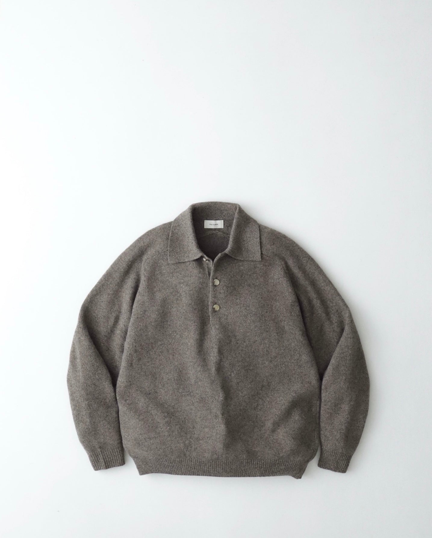 SADDLE SLEEVE POLO｜LAMS WOOL PLAIN KNITTED