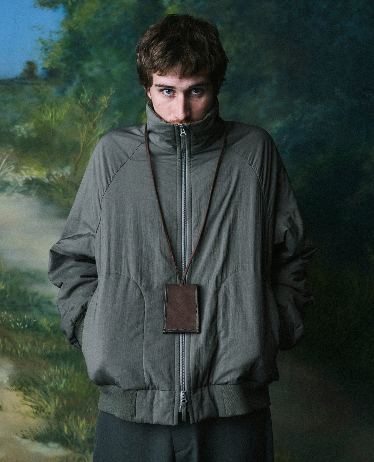 MAT AIRY NYLON WOOL PADDED STAND JACKET