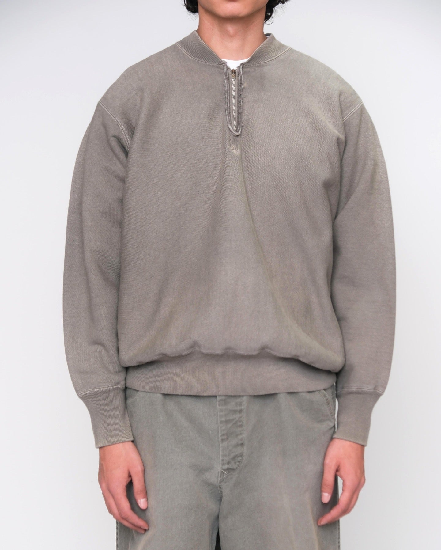 VINTAGE HALF ZIP RIB COLLAR SWEATSHIRT