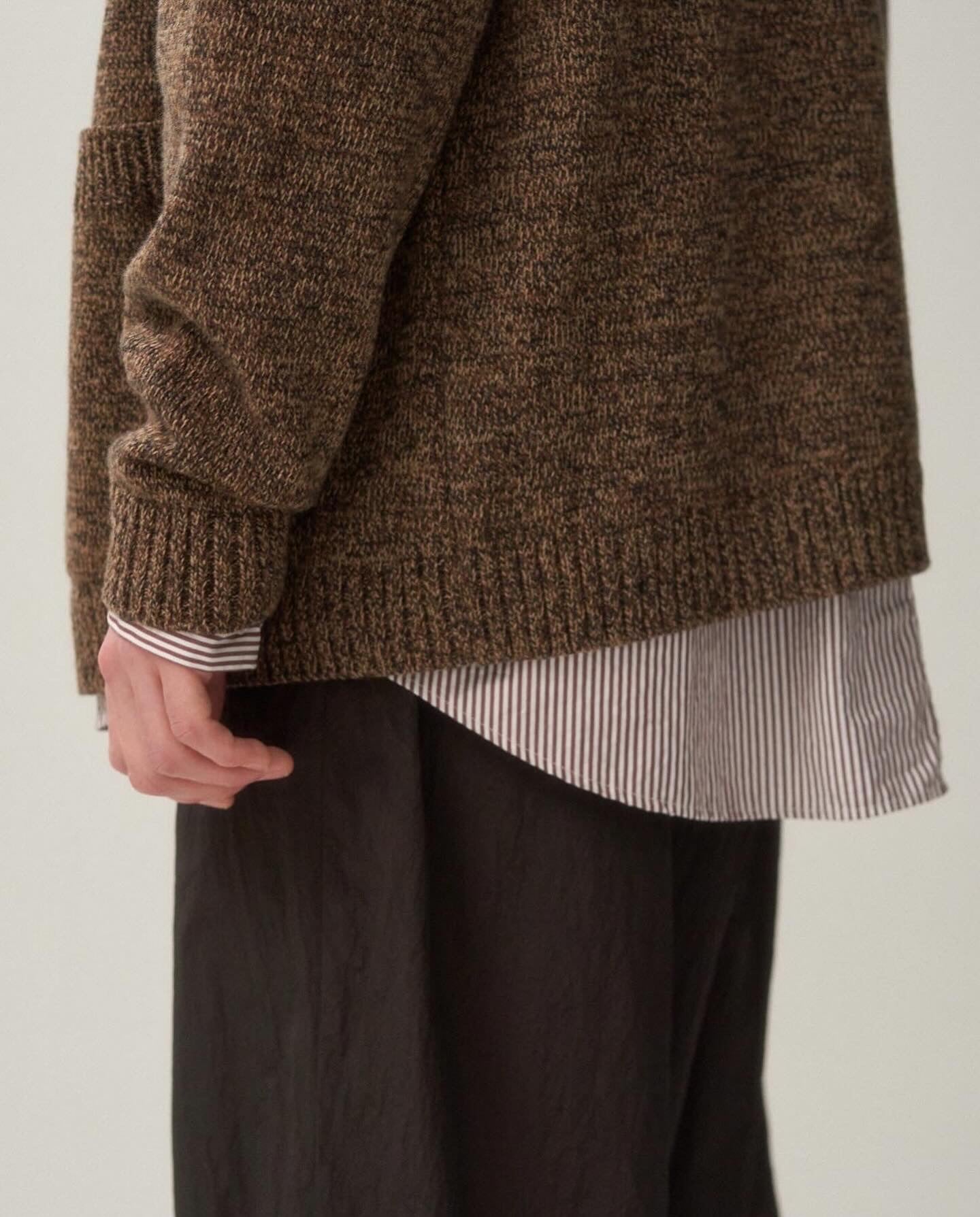 BABY WOOL MOULINE OVERSIZED CARDIGAN