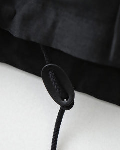 BACK SATIN LINEN CUPRO SHORT MODS COAT