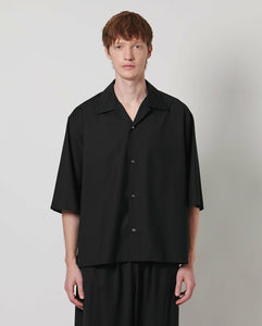 WOOL TROPICAL OPEN COLLAR SHIRT