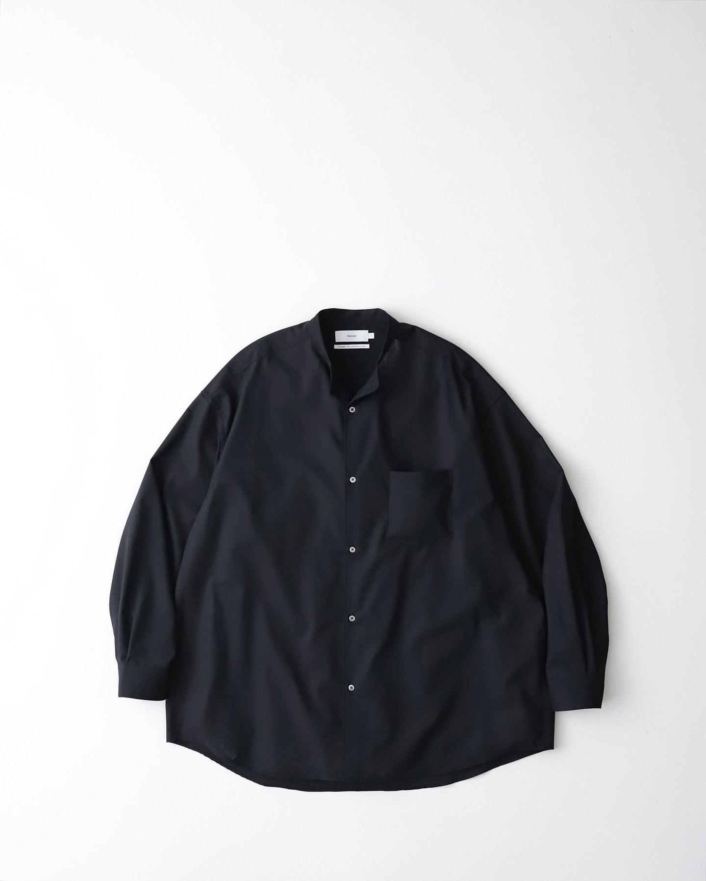 TECHNO WOOL TROPICAL OVERSIZED BAND COLLAR SHIRT