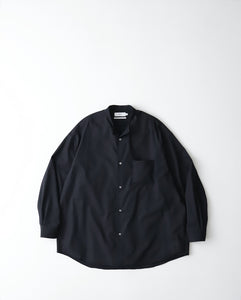 TECHNO WOOL TROPICAL OVERSIZED BAND COLLAR SHIRT