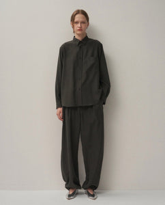 SILK SUEDE BUTTON DOWN SHIRT（WOMEN）