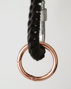 BROWN LEATHER CARABINER BY AURELIE MATHIGOT