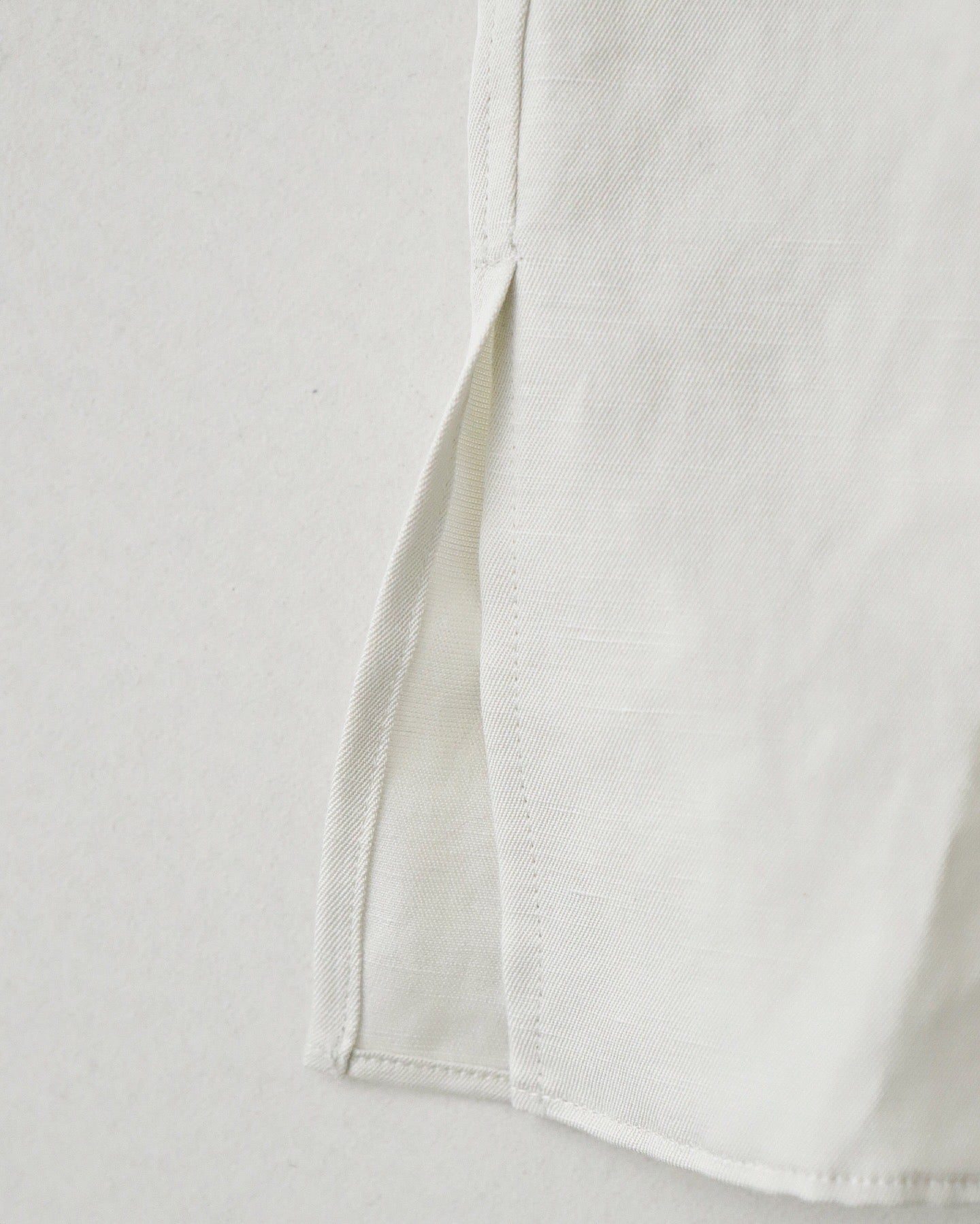 SILK LINEN OPEN COLLAR S/S SHIRT