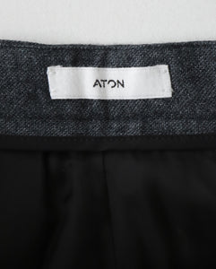 LINEN WOOL TWILL TUCKED EASY PANTS（WOMEN）