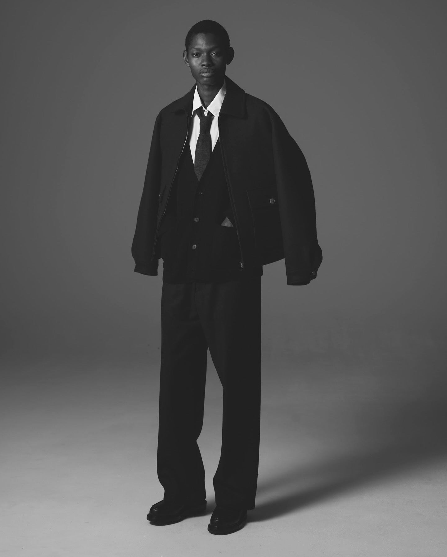 V-NECK CARDIGAN｜LAMS WOOL INTERLOCK KNITTED