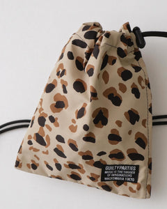 LEOPARD NYLON DRAWSTRING BAG