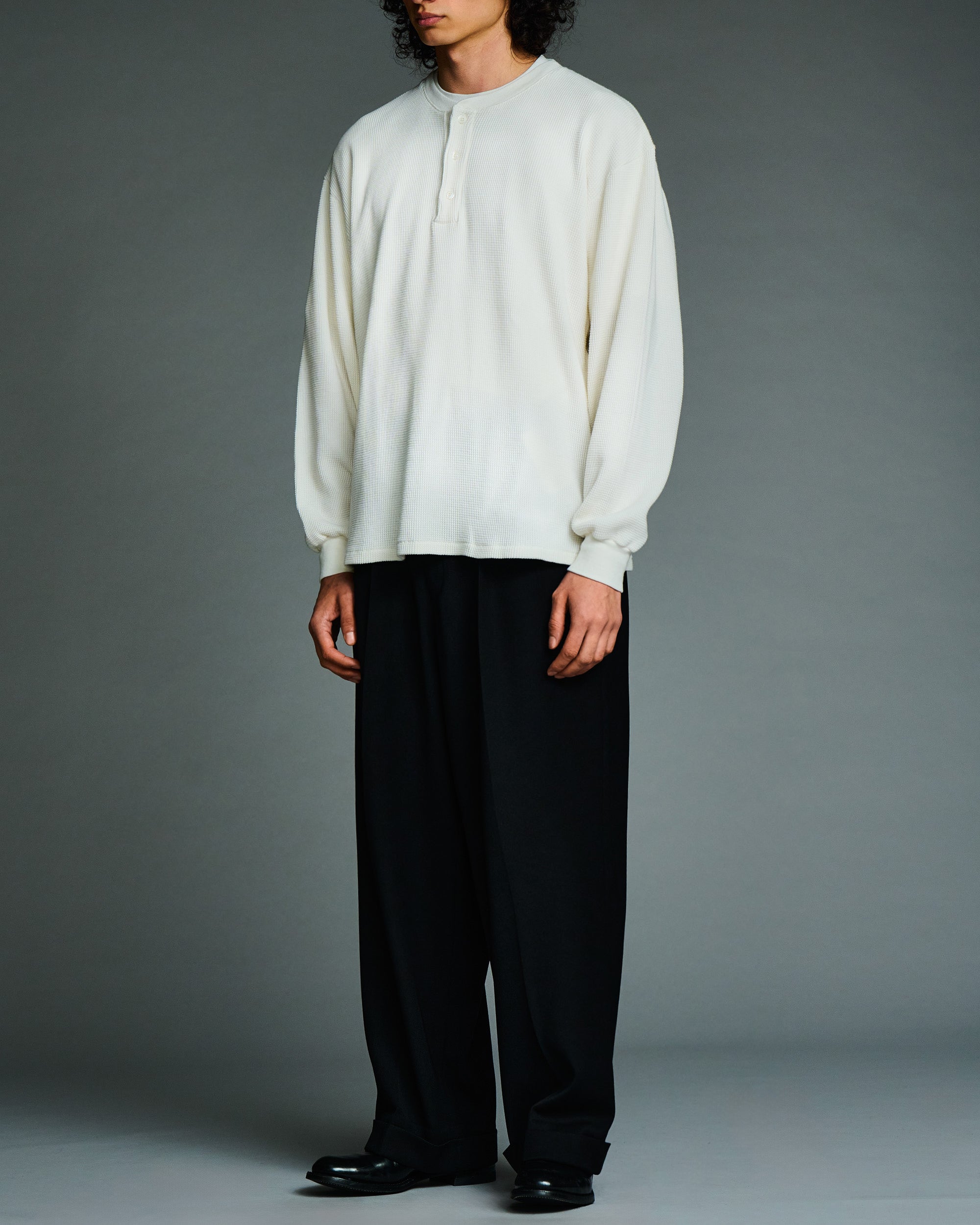 A.PRESSE CASHMERE BLEND WAFFLE L/S HENLEY NECK SHIRT – NCNR ONLINE 