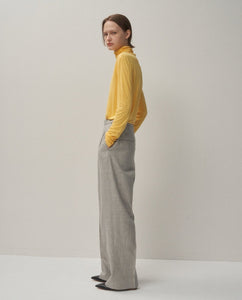 LINEN WOOL TWILL TUCKED EASY PANTS（WOMEN）