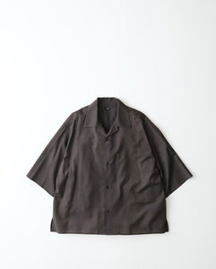 WOOL TROPICAL OPEN COLLAR SHIRT
